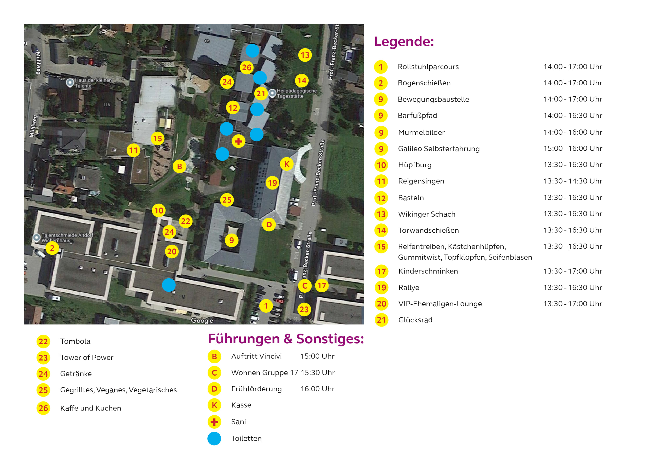Lageplan Heilpädagogische Tagesstätte Sommerfest