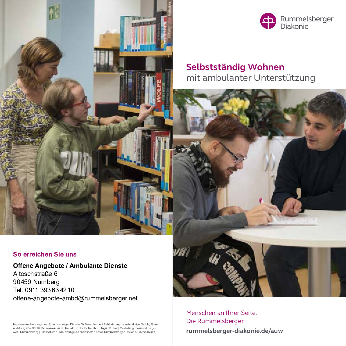 Folder Ambulant unterstütztes Wohnen in einfacher Sprache