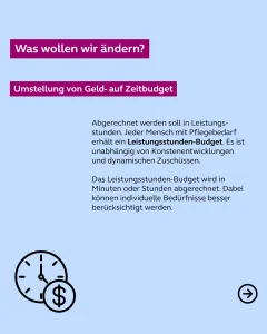 Pflegereform Pflegeleistungen - was wollen wir verändern?