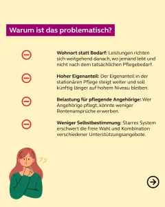 Pflegereform - ambulante und stationäre Pflege: Warum ist das problematisch?