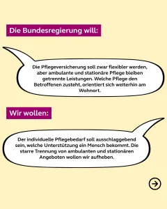 Vergleich: Was will die Regierung und was wollen wir?